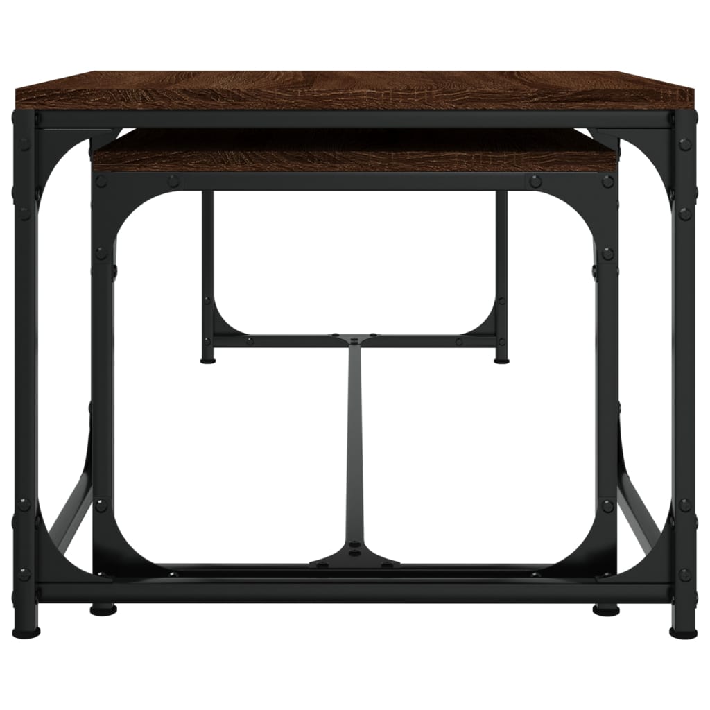 vidaXL Coffee Tables 2 pcs Brown Oak Engineered Wood 5