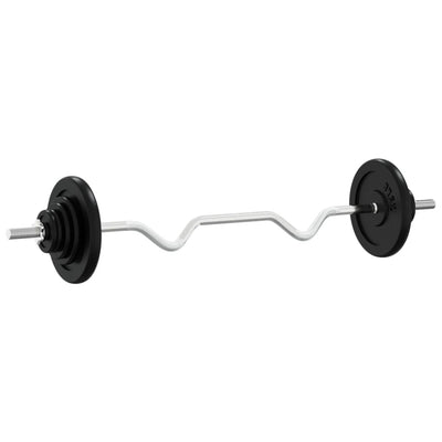 Barbell with Plates 60 kg Cast Iron & Chrome Plated Steel