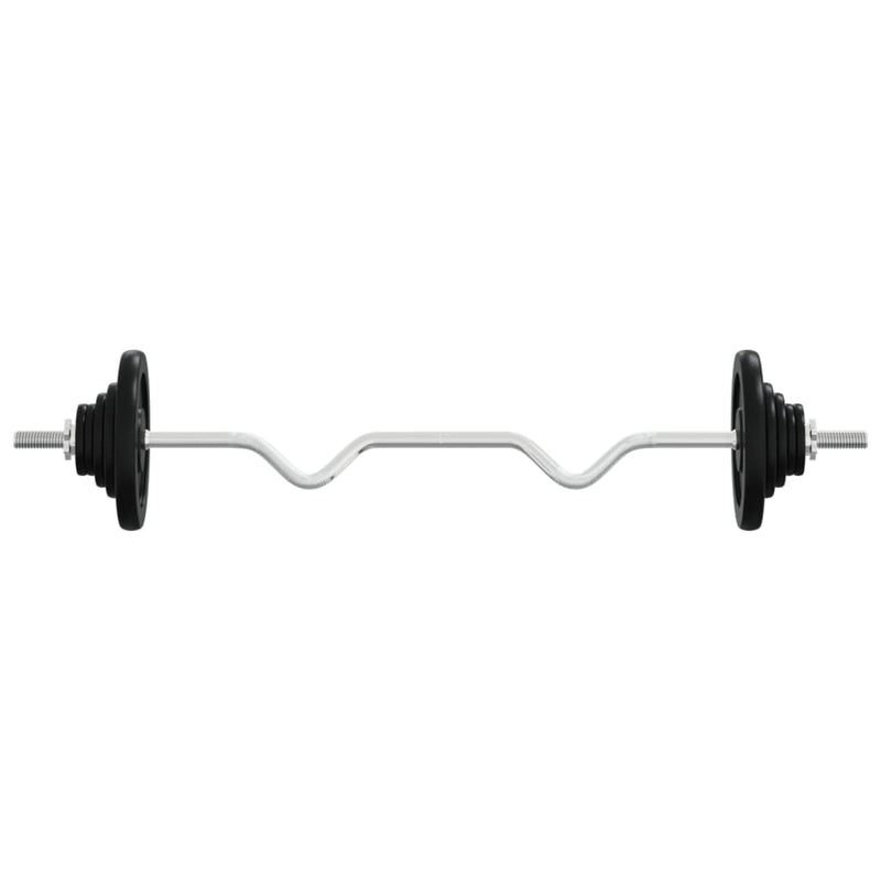 Barbell with Plates 60 kg Cast Iron & Chrome Plated Steel