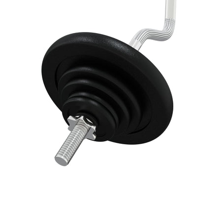 Barbell with Plates 60 kg Cast Iron & Chrome Plated Steel