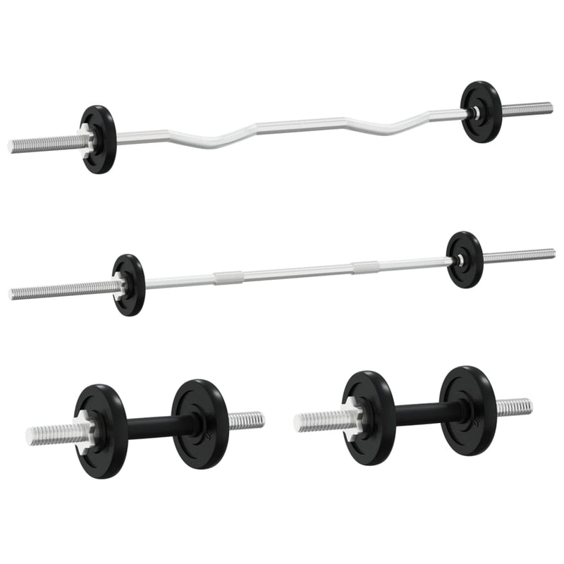 Barbell and Dumbbell with Plates 90 kg Cast Iron