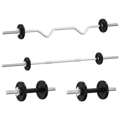 Barbell and Dumbbell with Plates 90 kg Cast Iron