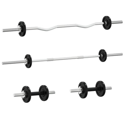 Barbell and Dumbbell with Plates 120 kg Cast Iron