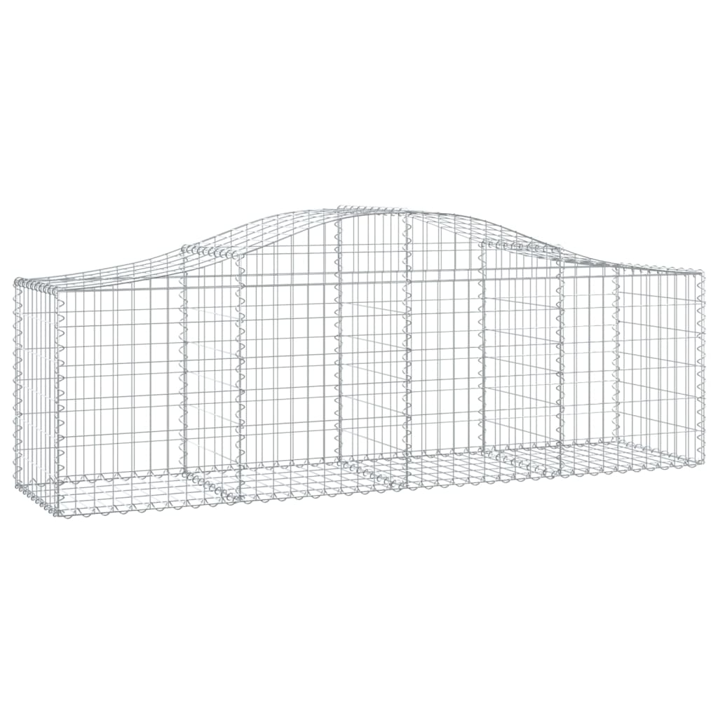 vidaXL Arched Gabion Baskets 2 pcs 200x50x60/80 cm Galvanised Iron 3