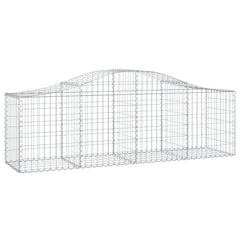 vidaXL Arched Gabion Baskets 2 pcs 200x50x60/80 cm Galvanised Iron 3