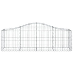 vidaXL Arched Gabion Baskets 2 pcs 200x50x60/80 cm Galvanised Iron 4