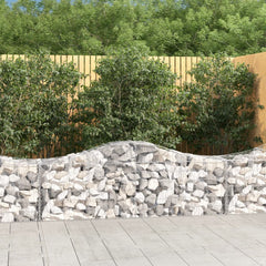 vidaXL Arched Gabion Baskets 2 pcs 200x50x60/80 cm Galvanised Iron 1