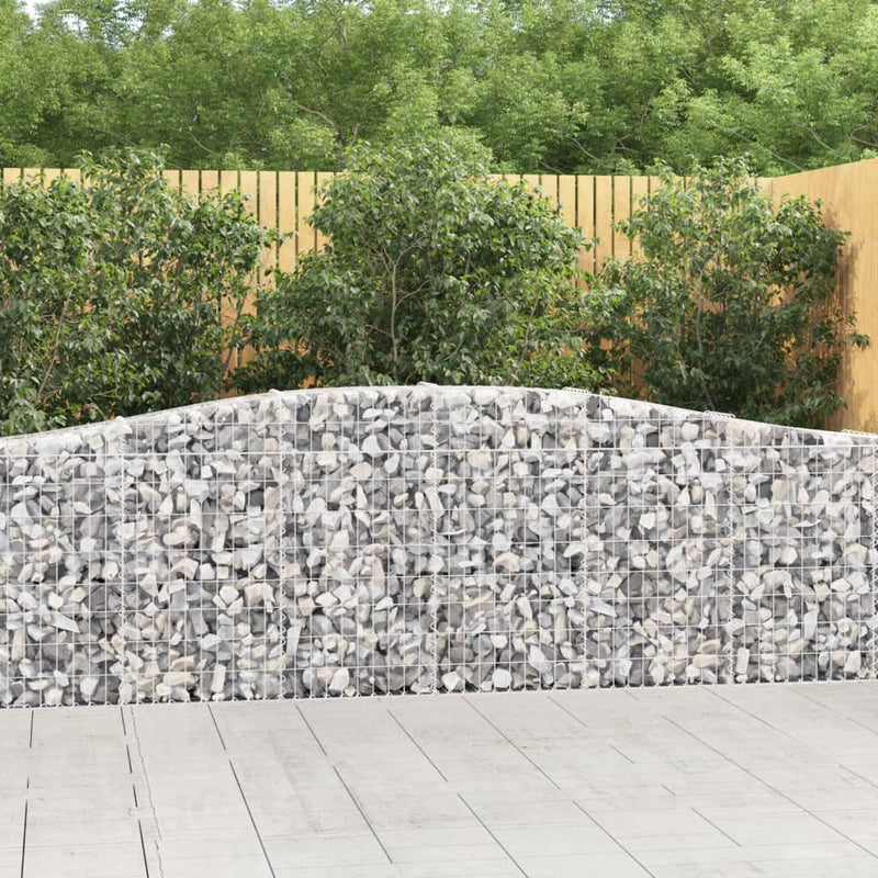 Arched Gabion Baskets 15 pcs 400x30x80/100 cm Galvanised Iron