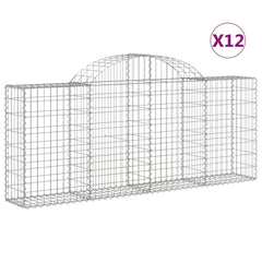 Arched Gabion Baskets Galvanised Iron 12 pcs 200 x 30 x 40/60 cm – 200 x 50 x 220/240 cm 200 x 30 x 80/100 cm