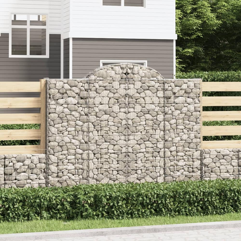 Arched Gabion Baskets Galvanised Iron 2 pcs 200 x 30 x 40/60 cm – 200 x 50 x 220/240 cm 200 x 30 x 160/180 cm