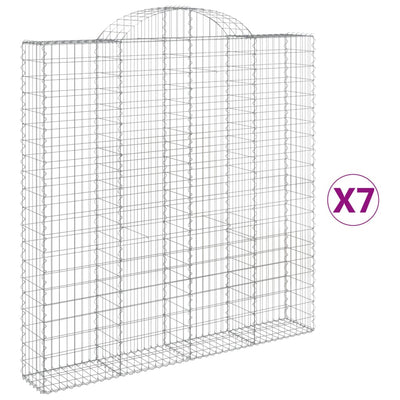 Arched Gabion Baskets 7 pcs 200x30x200/220 cm Galvanised Iron