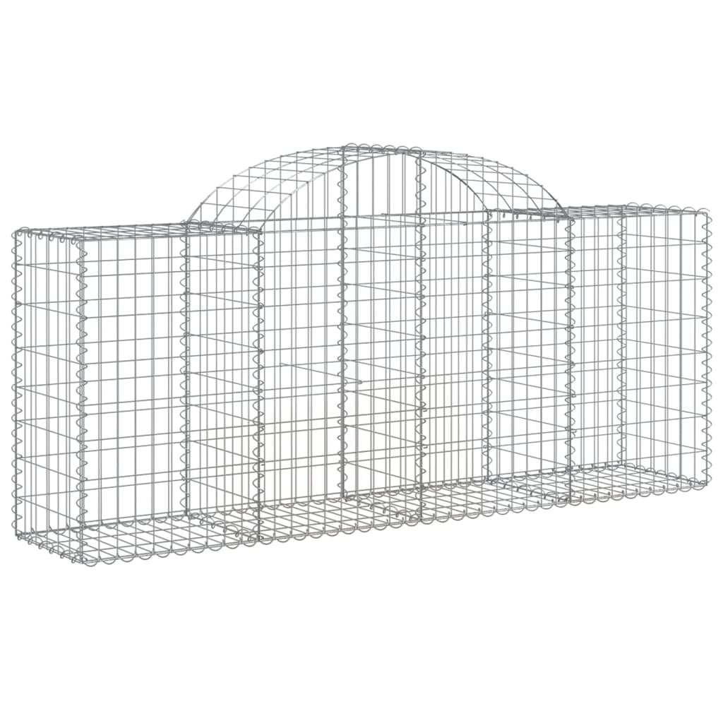 Arched Gabion Baskets Galvanised Iron 2 pcs 200 x 30 x 40/60 cm – 200 x 50 x 220/240 cm 200 x 50 x 80/100 cm