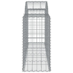 vidaXL Arched Gabion Baskets 2 pcs 200x50x80/100 cm Galvanised Iron 5