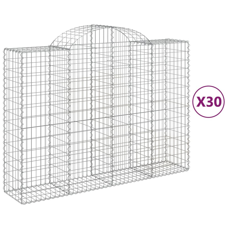 Arched Gabion Baskets 30 pcs 200x50x140/160 cm Galvanised Iron