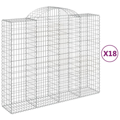 Arched Gabion Baskets 18 pcs 200x50x160/180 cm Galvanised Iron