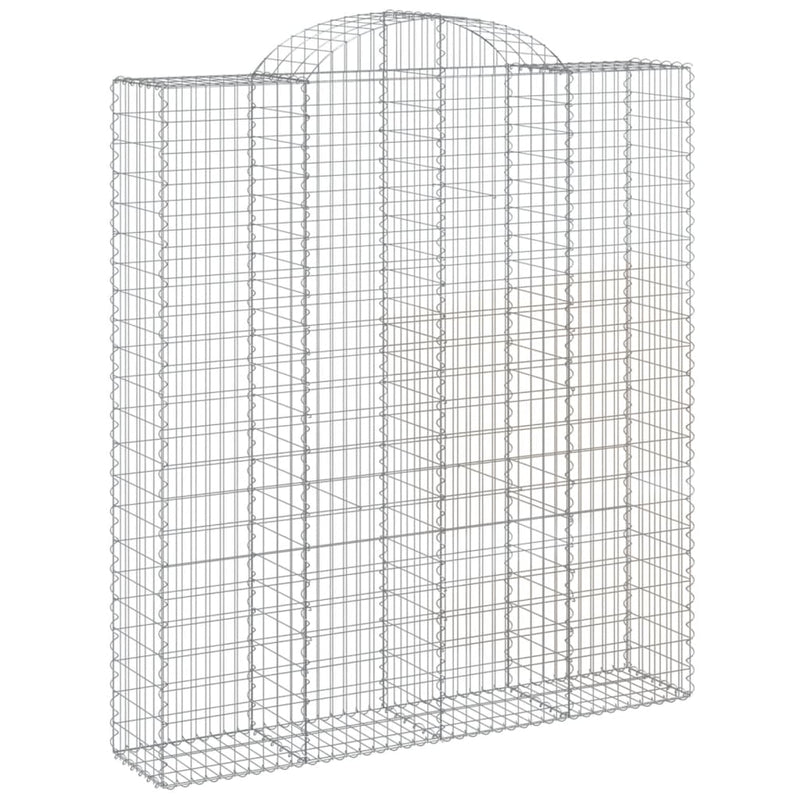 Arched Gabion Baskets 14 pcs 200x50x220/240 cm Galvanised Iron