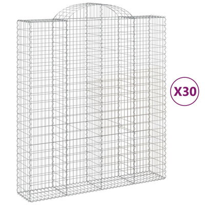 Arched Gabion Baskets 30 pcs 200x50x220/240 cm Galvanised Iron