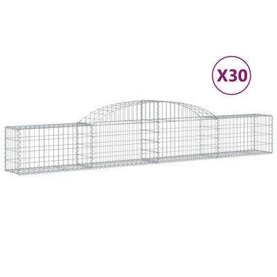 Arched Gabion Baskets 30 pcs 300x30x40/60 cm Galvanised Iron