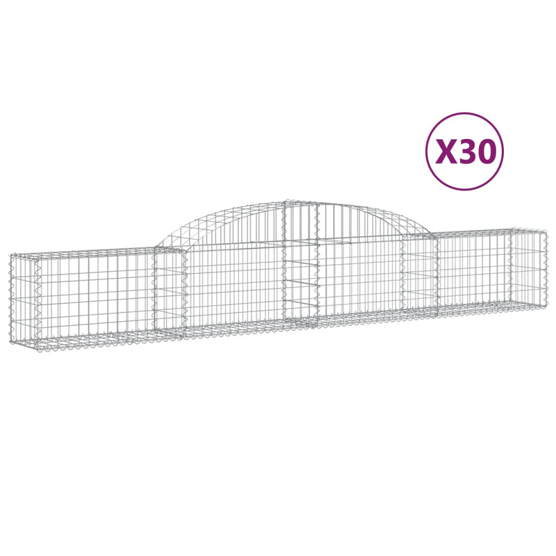 Arched Gabion Baskets 30 pcs 300x30x40/60 cm Galvanised Iron