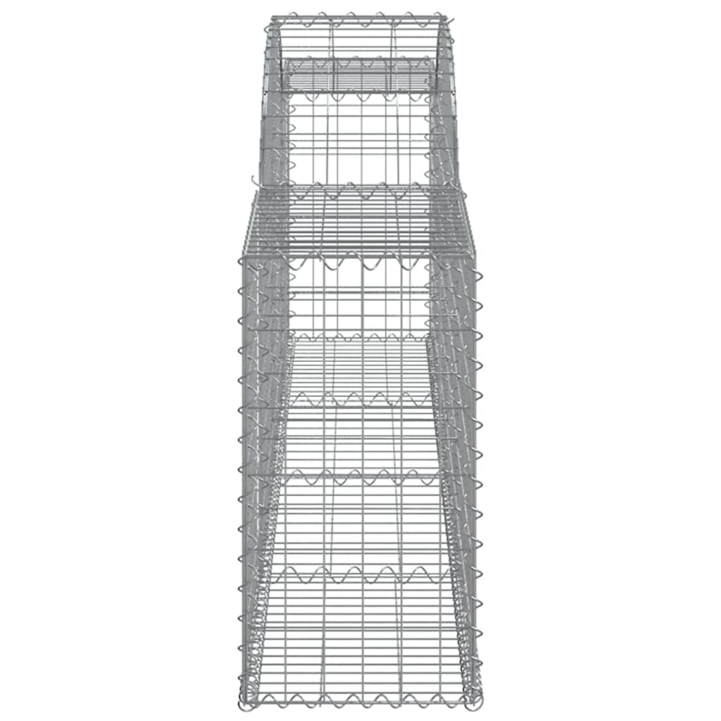 vidaXL Arched Gabion Baskets 2 pcs 300x30x60/80 cm Galvanised Iron 5