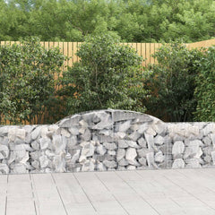 vidaXL Arched Gabion Baskets 2 pcs 300x30x60/80 cm Galvanised Iron 1