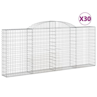 Arched Gabion Baskets 30 pcs 300x30x120/140 cm Galvanised Iron