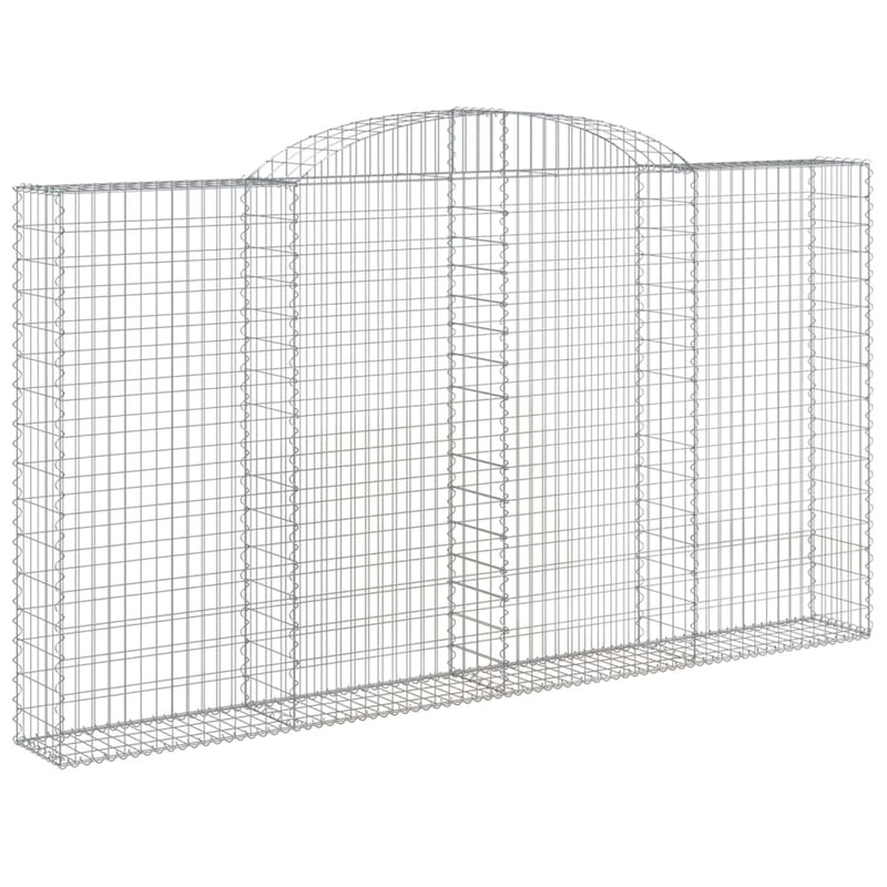 Arched Gabion Baskets 8 pcs 300x30x160/180 cm Galvanised Iron