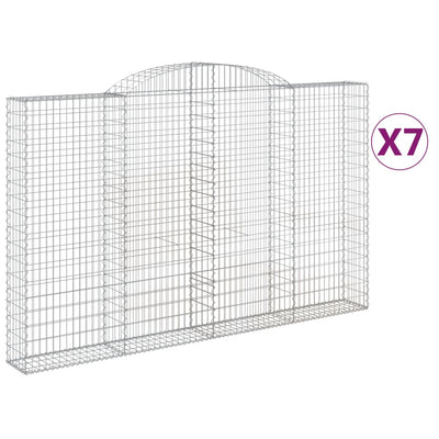 Arched Gabion Baskets 7 pcs 300x30x180/200 cm Galvanised Iron