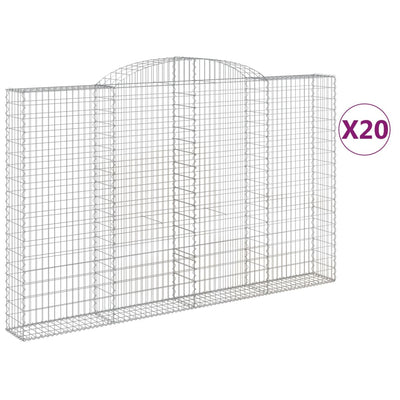 Arched Gabion Baskets 20 pcs 300x30x180/200 cm Galvanised Iron