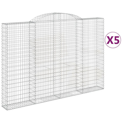 Arched Gabion Baskets 5 pcs 300x30x200/220 cm Galvanised Iron