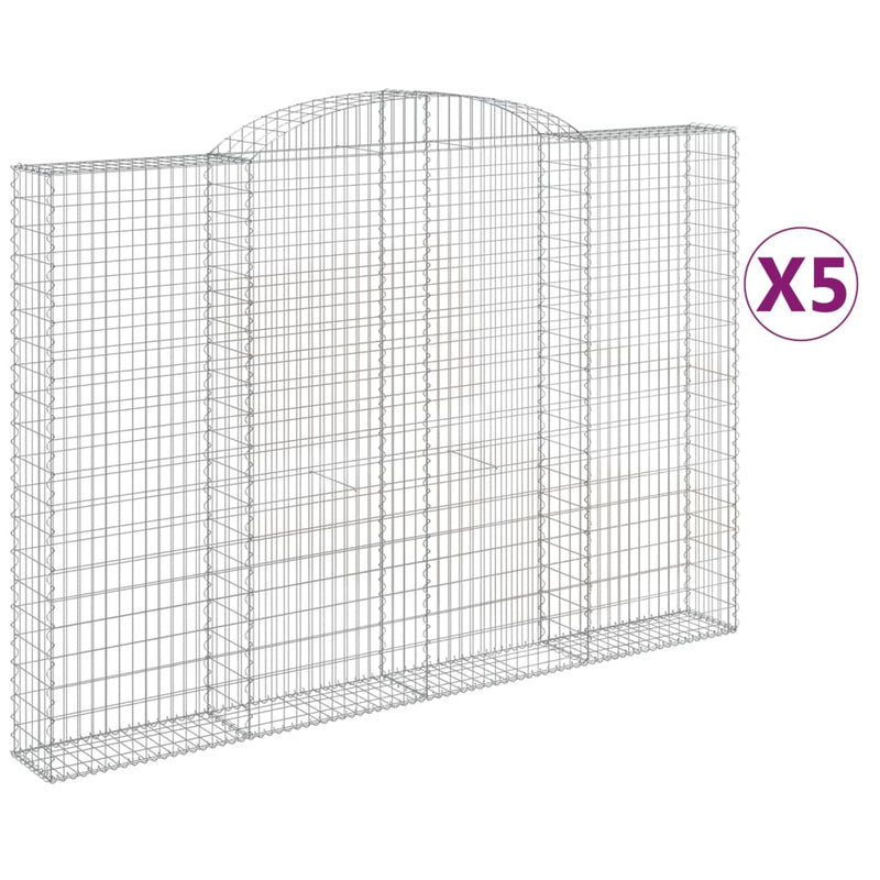 Arched Gabion Baskets 5 pcs 300x30x200/220 cm Galvanised Iron