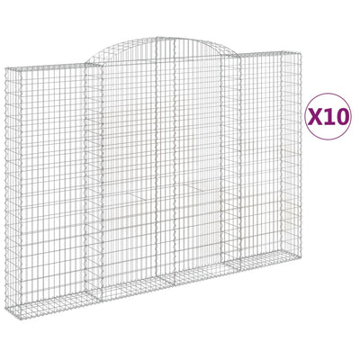 Arched Gabion Baskets 10 pcs 300x30x200/220 cm Galvanised Iron