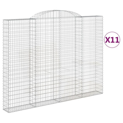 Arched Gabion Baskets 11 pcs 300x30x220/240 cm Galvanised Iron