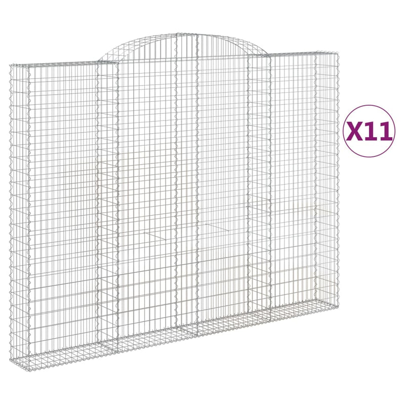 Arched Gabion Baskets 11 pcs 300x30x220/240 cm Galvanised Iron