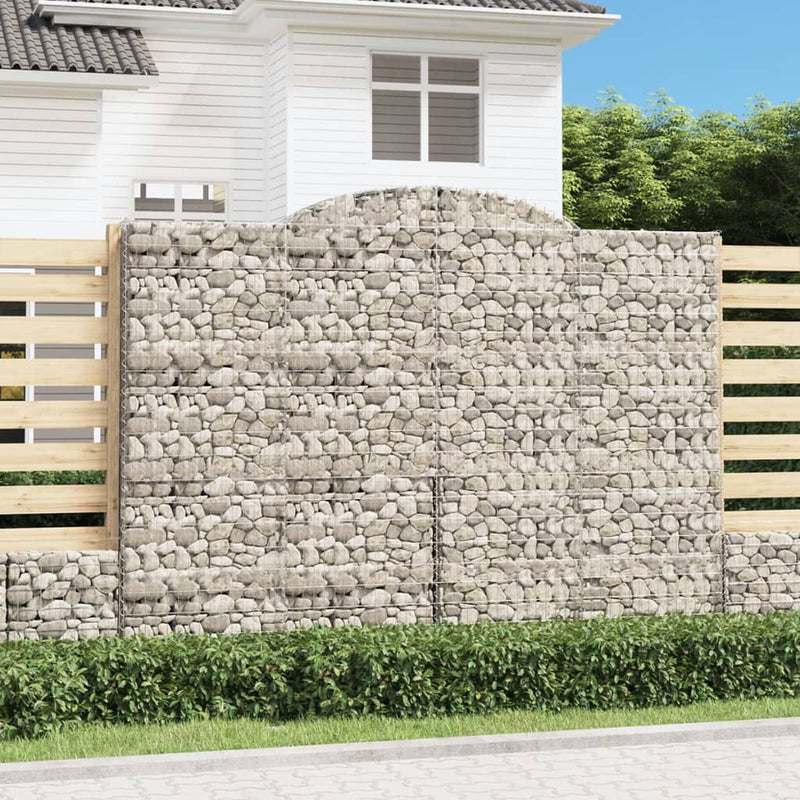 Arched Gabion Baskets 11 pcs 300x30x220/240 cm Galvanised Iron