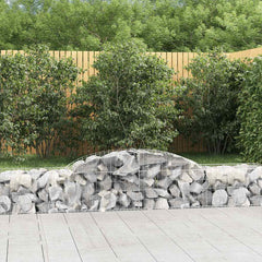 vidaXL Arched Gabion Baskets 2 pcs 300x50x40/60 cm Galvanised Iron 1