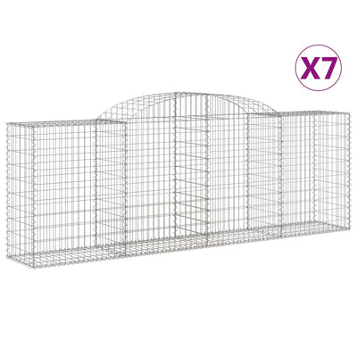 Arched Gabion Baskets 7 pcs 300x50x100/120 cm Galvanised Iron