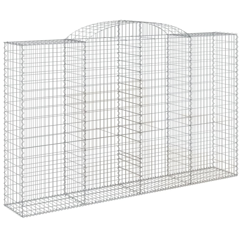 Arched Gabion Baskets 9 pcs 300x50x180/200 cm Galvanised Iron