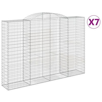 Arched Gabion Baskets 7 pcs 300x50x200/220 cm Galvanised Iron