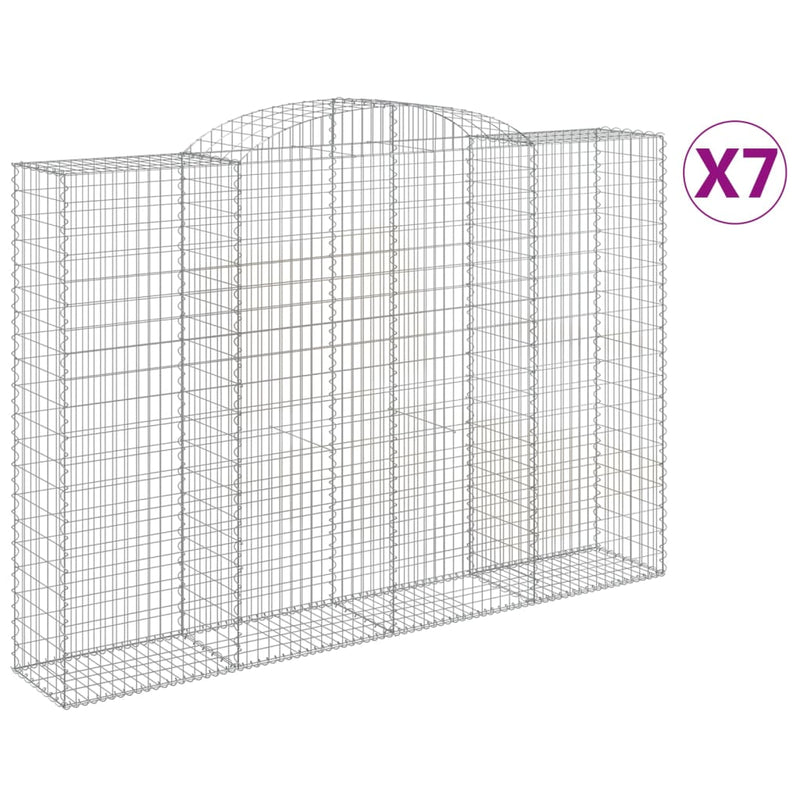 Arched Gabion Baskets 7 pcs 300x50x200/220 cm Galvanised Iron