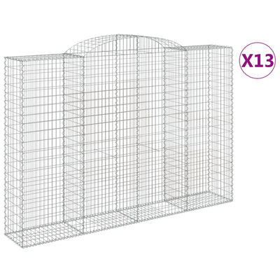 Arched Gabion Baskets 13 pcs 300x50x200/220 cm Galvanised Iron