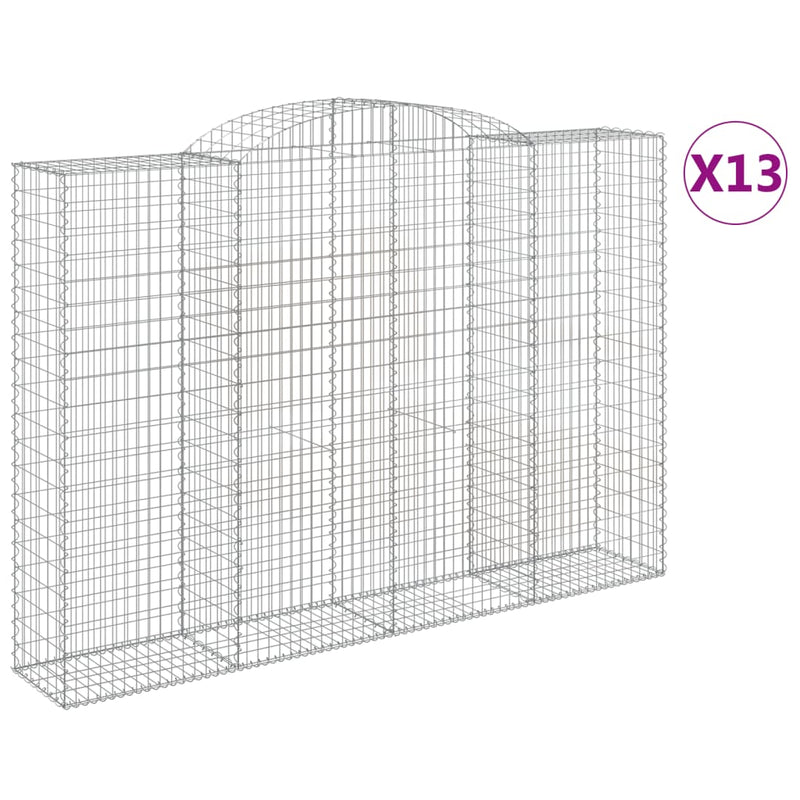 Arched Gabion Baskets 13 pcs 300x50x200/220 cm Galvanised Iron