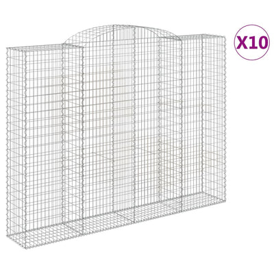 Arched Gabion Baskets 10 pcs 300x50x220/240 cm Galvanised Iron