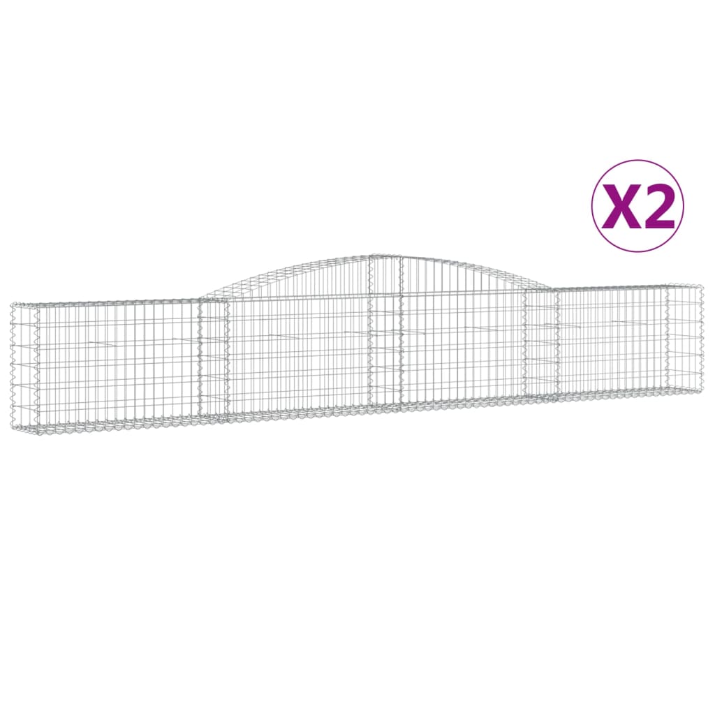 Arched Gabion Baskets Galvanised Iron 2 pcs 400 x 30 x 40/60 cm – 400 x 50 x 220/240 cm 400 x 30 x 60/80 cm