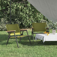 Camping Chairs 2 pcs Oxford Fabric Green 59 cm 43 cm