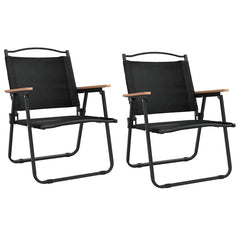 vidaXL Camping Chairs 2 pcs Black 54x55x78 cm Oxford Fabric 2
