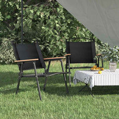 vidaXL Camping Chairs 2 pcs Black 54x55x78 cm Oxford Fabric 1