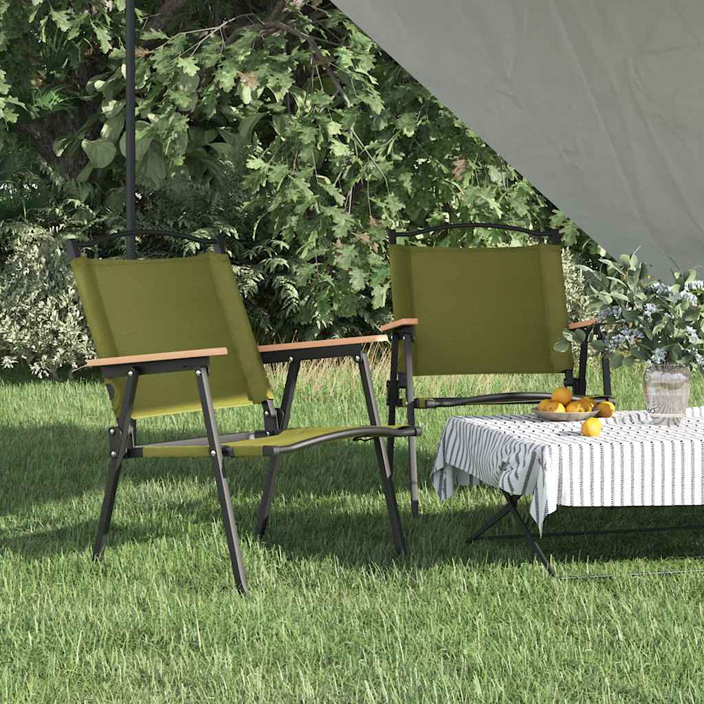 Camping Chairs 2 pcs Oxford Fabric Green 78 cm 55 cm