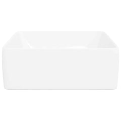 vidaXL Wash Basin White 48x37x13 cm Ceramic Rectangle 6