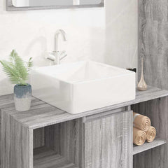 vidaXL Wash Basin White 37x37x13 cm Ceramic Square 1